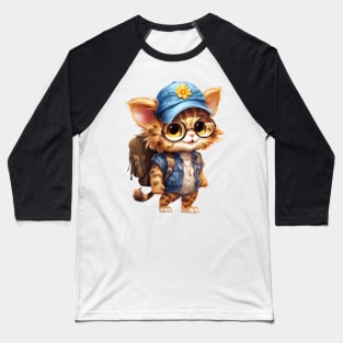 Back To School Cat Baseball T-Shirt